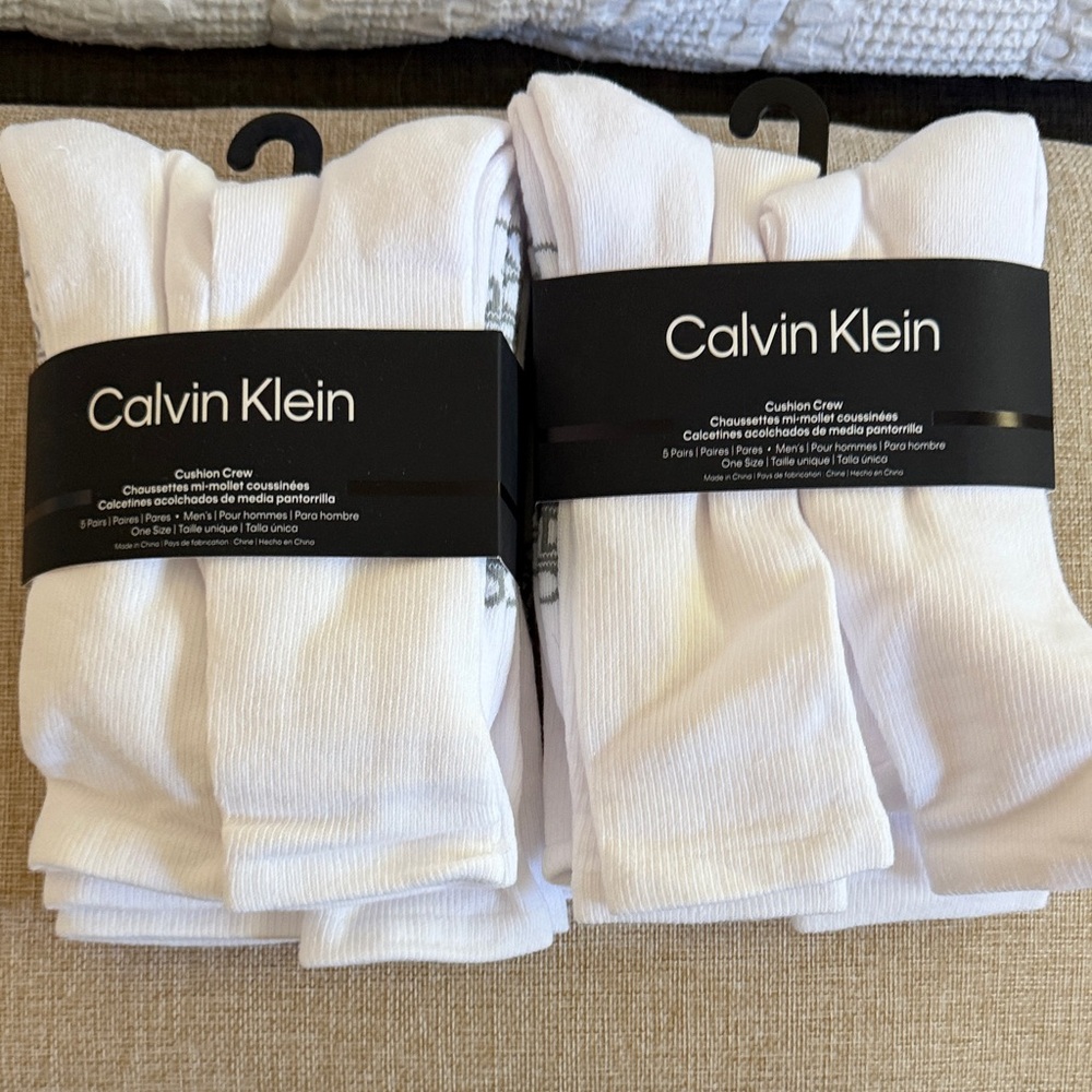 2 pack Calvin Klein Men's Classic White Socks.  12 pairs total